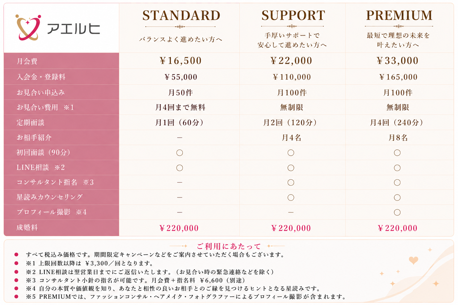 アエルヒ 料金プラン一覧